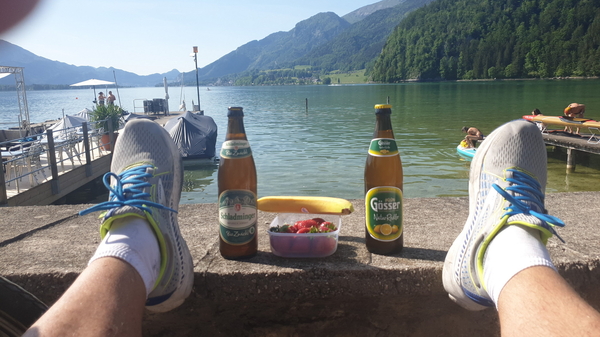 Halbzeit Relax-Pause auf der Ufer-Promenade in Strobl am Wolfgangsee