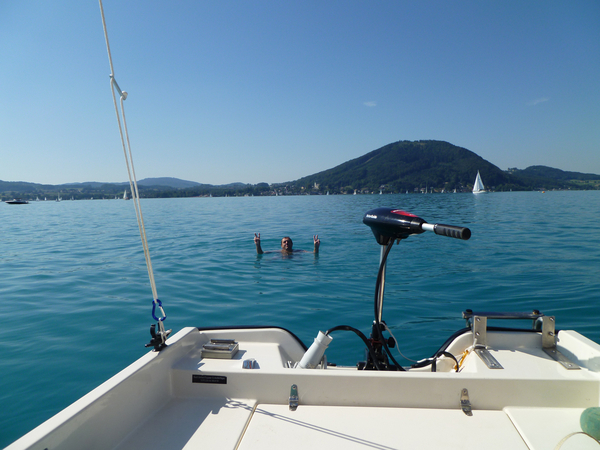 Ich war gut drauf für die geplante Seeueberquerung von Attersee nach Weyregg