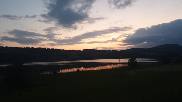 Abendstimmung am Irrsee, Blickrichtung Salzburg