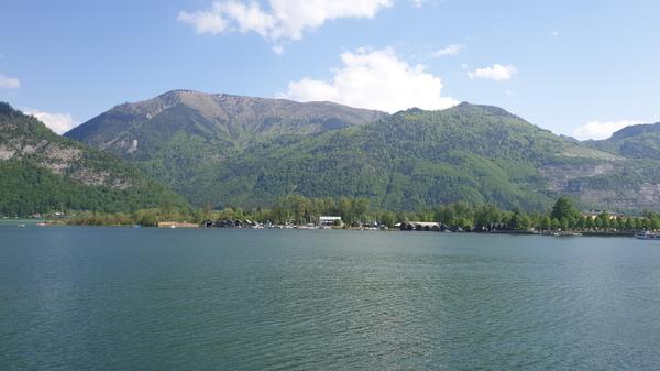 Blick auf die Badehütten in Ebensee, wo auch eine davon meinem Freund Gustav Kostial gehört