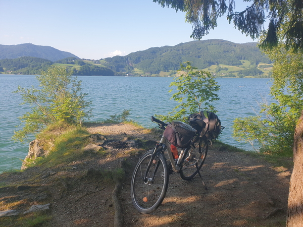 Blick über den Mondsee Richtung Ort Mondsee